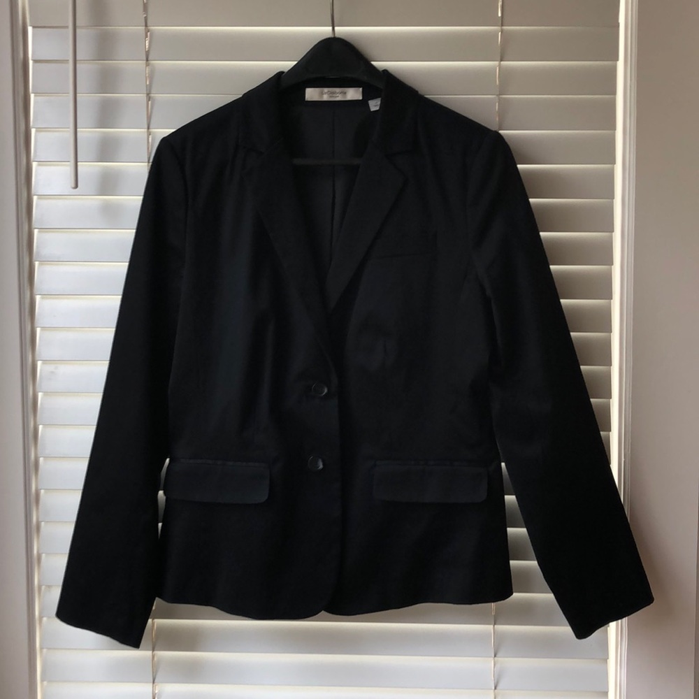 Liz Claiborne  black lined cotton blazer
